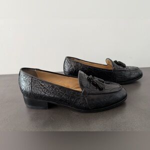 Saks Fifth Avenue Genuine Crocodile Skin Loafers